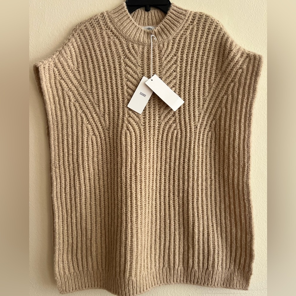 NWT $540 Closed Elegant Beige Women's Sweater poncho Alpaca Size S M Knit - Picture 8 of 12